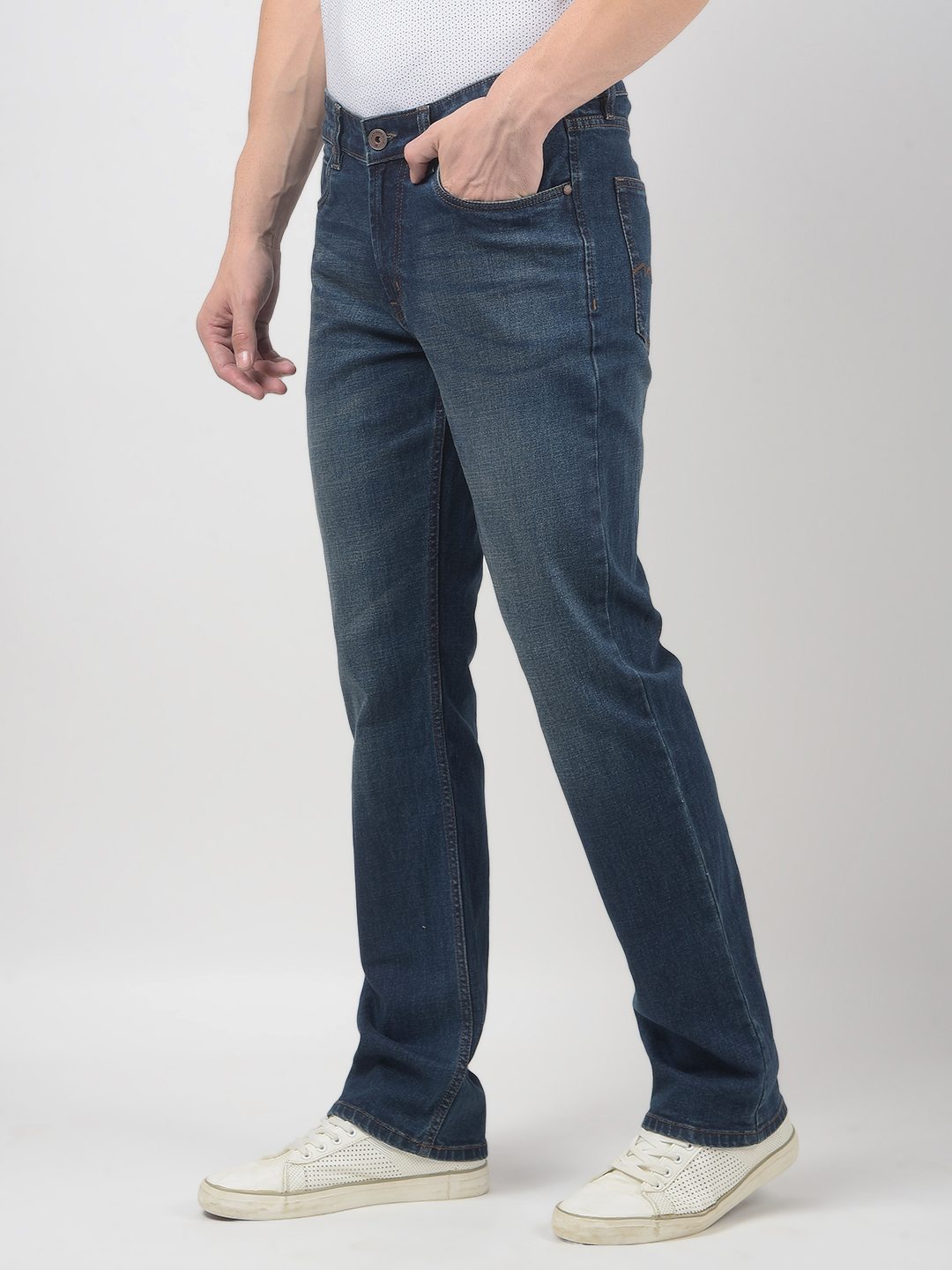 Numero Uno Men Solid Dark Blue Jeans